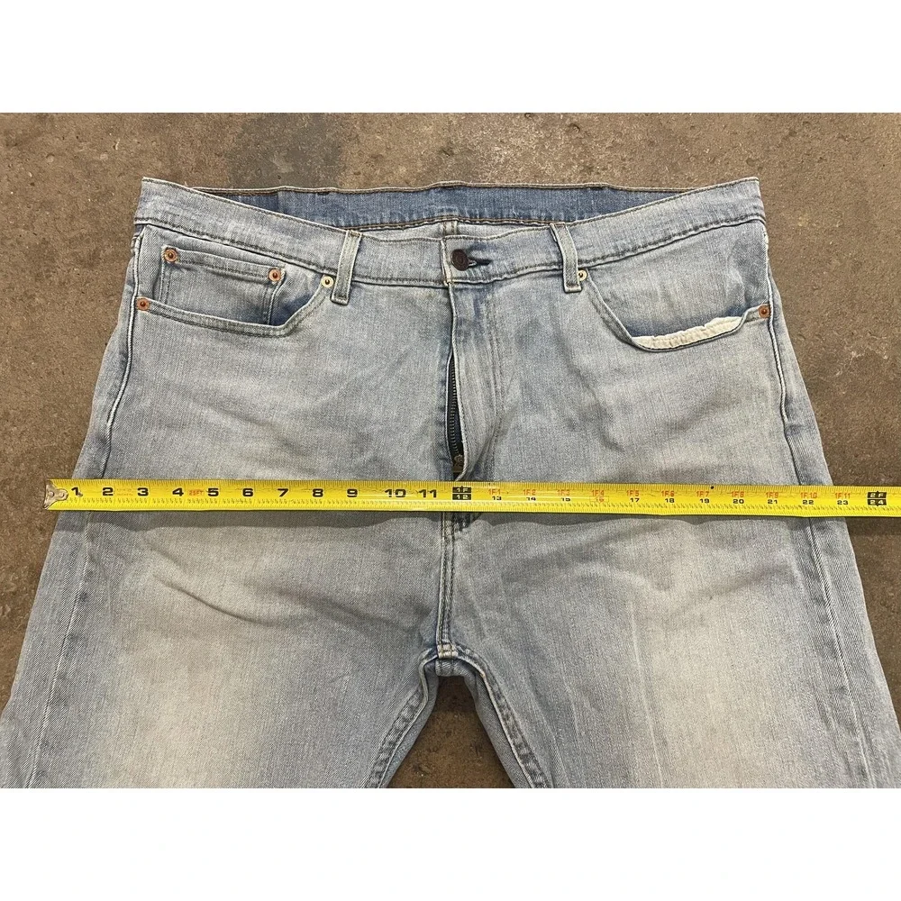 Levis 505 Shorts Mens 40 Light Wash Blue Denim Distressed Cutoff Raw Hem Zip Fly